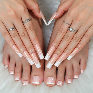 Ensemble <span class=keywords><strong>de</strong></span> <span class=keywords><strong>faux</strong></span> ongles et pointes d'orteils pour filles tendance en gros - 12 styles uni/paillettes/français, <span class=keywords><strong>faux</strong></span> ongles réutilisables pour femmes (mains et pieds) - Product Image 1