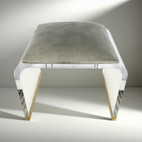 Chaise de salon moderne en acrylique transparent en forme de U, mobilier contemporain de haute qualité, table d'appoint/tabouret durable et écologique
