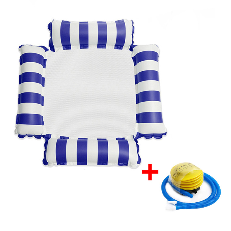 Four-tube striped floating raft-dark blue pump-small head