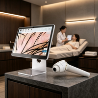 Analyseur professionnel du cuir chevelu et des cheveux à triple spectre avec lentille multi-magnification pour salon de beauté et institut capillaire