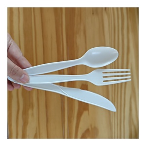 100% phân hủy sinh học sinh thái thân thiện PLA dao kéo dao nĩa và muỗng compostable 6/7 inch dùng một lần Bộ đồ ăn - Product Image 4