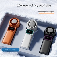 Ventilador de mano plegable y portátil con compresor de hielo y pantalla digital con efecto espejo infinito 3D, motor sin escobillas de la marca Factory Anfuyou.