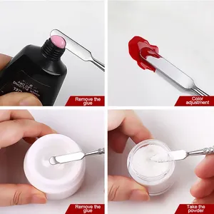 Nuevo Juego de 1/3 Pinceles para Decoración de Uñas, Pincel Pequeño para Manicura Francesa, Pincel para Gel Constructor 2 en 1, Diseño XJS01 - Product Image 3