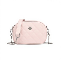 Cow Kitty/Commuter Spring 2018 Fashion PU Ponsel Crossbody XL Tas Kurir Bahu Besar Wanita 8251 Powder untuk