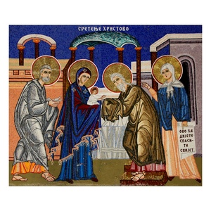 Mosaïque murale religieuse personnalisée en verre, motif Jésus Vierge Marie, pour église et cathédrale - Product Image 6