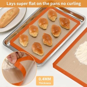 Orange Silicone <strong>Baking</strong> Mat with Reinforced Edge, Non-Stick, Heat Resistant, <strong>Easy</strong> to Clean - Product Image 2