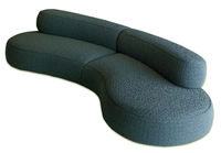 Ensemble de canapés modernes en forme de pouf incurvé, compressés et extensibles, garnis d'éponge, avec fauteuil d'appoint pour usage hôtelier