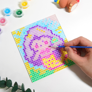 Kit Acchiappasole Pixel Wingart <span class=keywords><strong>Sirena</strong></span> per Bambini, Kit Fai da Te Pittura con Numeri con Colori Acrilici Trasparenti, Regalo Artistico Creativo - Product Image 2