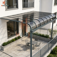 Auvent extérieur manuel en aluminium sur mesure avec panneau en polycarbonate et revêtement anti-UV – Abri durable pour maison résidentielle ou devanture de magasin