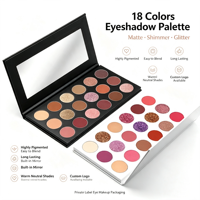 Palette de fards à paupières à marque privée, fini mat, scintillant, pailleté, haute pigmentation, longue tenue, tons nus, avec miroir intégré, logo personnalisé