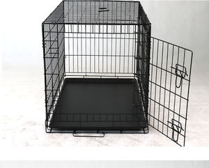 Usine En Gros En Métal Chien <span class=keywords><strong>Cage</strong></span> Fil Pet Chenil Portable En Plastique Plateau Facile À Assembler Respirant Extérieur Intérieur Transporteur - Product Image 1