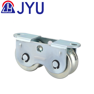 Roue de porte coulissante <span class=keywords><strong>en</strong></span> acier zingué à la mode, accessoires de rouleaux <span class=keywords><strong>en</strong></span> alliage durables <span class=keywords><strong>pour</strong></span> l'installation de porte, montage à vis - Product Image 2