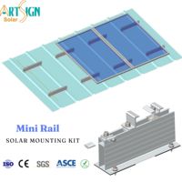 Système de montage de panneaux solaires en gros Art Sign, mini-rail en aluminium 6005-T5 pour toiture, 380mm 400mm pour tôle trapézoïdale