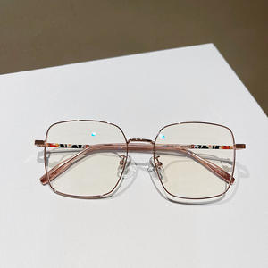 Montures de lunettes carrées en métal Qianai, monture complète, anti-lumière bleue, unisexe, verres en acrylique T4 102242 - Product Image 5