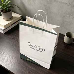 Prix d'usine, personnalisez votre logo, sac en papier brun et blanc pour la restauration à emporter avec poignées torsadées - Product Image 5