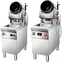 Wok rotatif automatique à batterie en acier inoxydable de luxe, friteuse intelligente pour cuisine de restaurant
