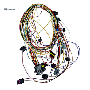 Faisceau de câblage de signalisation automobile multi-branches avec gaine tressée, connecteur blanc/gris, faisceau de câblage personnalisé OEM 12V 24V - Product Image 2