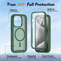 Coque de protection intégrale 360° magnétique avec protection d'écran pour iPhone 15 Pro Max et iPhone 17 Pro Max