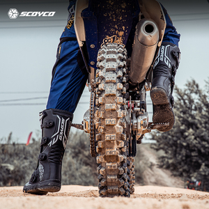 Botas de Motocross Enduro MX Duraderas Antideslizantes Blancas y Negras para Hombre, Botas de Motociclismo para Carreras Todoterreno - Product Image 6