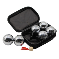 Vente chaude pétanque 6 boules en acier inoxydable ensemble pétanque étui de transport extérieur jeu de jardin