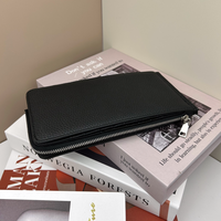Dompet panjang pria, kulit PU serat karbon, tas Slot kartu Multi, kapasitas besar, dompet sederhana, tempat kartu