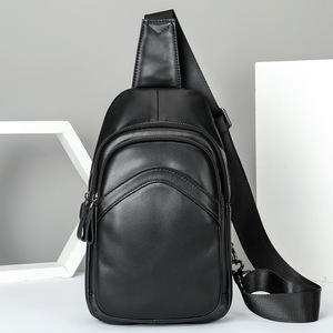 Personalizado Sacos De Peito De Couro Genuíno para Homens Retro Único Ombro Crossbody Sacos Casuais Esportes Moda Couro Mensageiro Sacos - Product Image 2