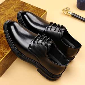 <span class=keywords><strong>Scarpe</strong></span> in Pelle da <span class=keywords><strong>Uomo</strong></span> Nere <span class=keywords><strong>con</strong></span> Tacco Nascosto, Allacciatura Formale <span class=keywords><strong>per</strong></span> Business, Taglie Grandi 47 48 - Product Image 2