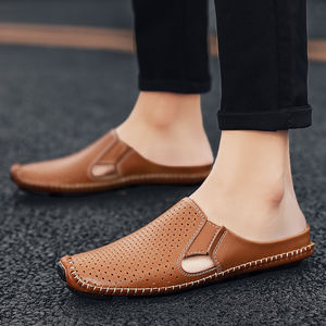 Estate traspirante di buona qualità <span class=keywords><strong>cuoco</strong></span> originale in vera pelle pantofole di Design di moda da uomo scarpe in vera pelle - Product Image 4