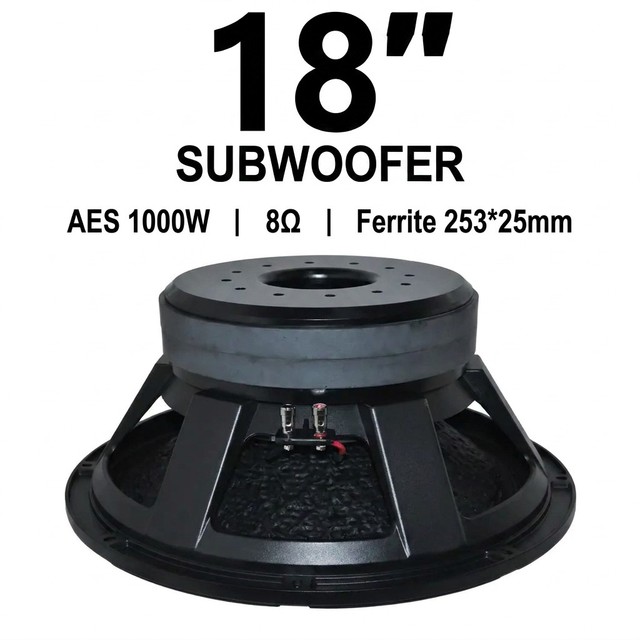 18 Inch 1000W RMS Professional Audio Subwoofer Driver 100mm Voice Coil High Power Bass Speaker for Stage Event and DJ Club
