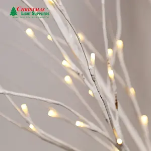 अनुकूलित सफेद बर्च कृत्रिम पेड़ प्रकाश नेतृत्व ट्री कमरे की सजावट क्रिसमस