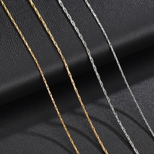 In acciaio inossidabile anallergico collana DIY oro 0.8mm piccola catena di bambù a sezione infinitamente regolabile KC2204088 per il regalo - Product Image 1