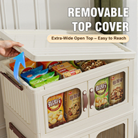 Armoire de rangement empilable en plastique PP, éco-responsable, avec cadre renforcé, étanche, grande capacité, pliable, pour salon et livres
