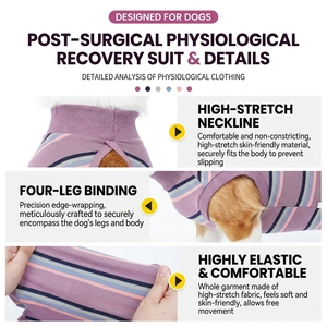 Traje de recuperación para perros, <span class=keywords><strong>camiseta</strong></span> postoperatoria transpirable a rayas, mono anti-lamido para mascotas, ropa para perros en recuperación quirúrgica - Product Image 6