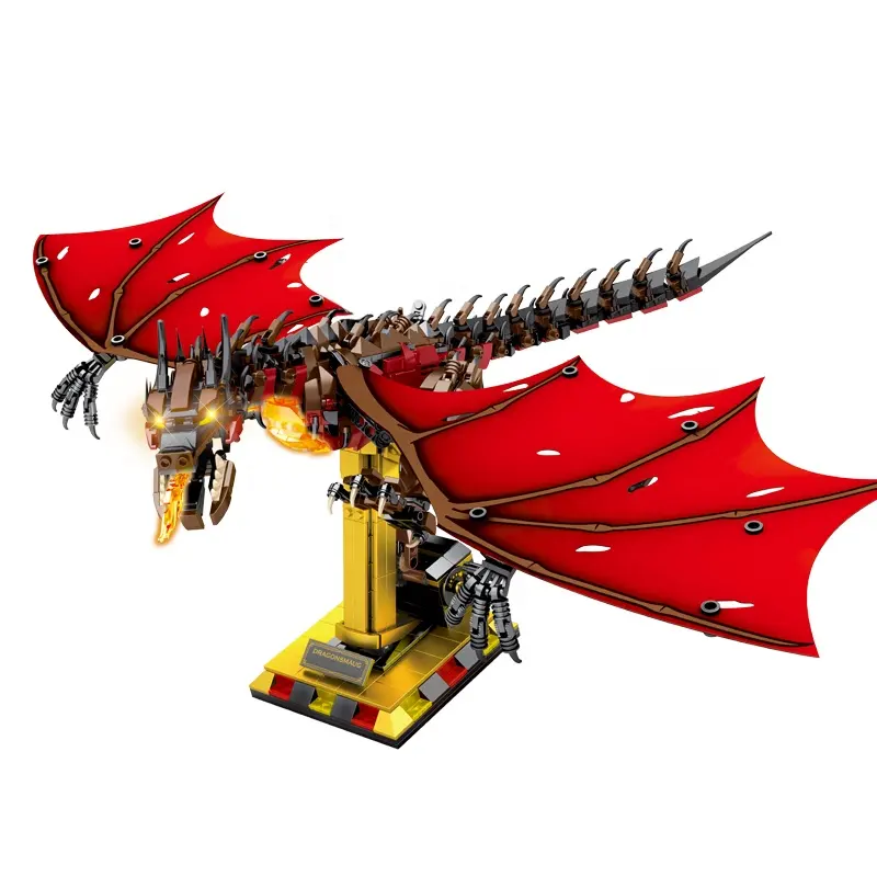 1359 Stuks Draak Smaug Diermodel Vuurspuwende Drakenstenen Speelgoed Voor Kinderen Kinderen Jongens Geschenken Diy Bouwstenen Sets