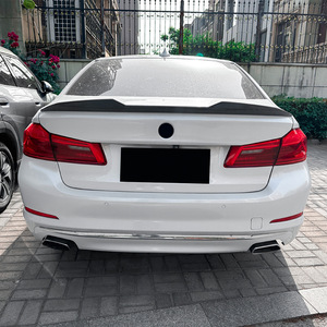 Bmw 5 Series G30 <b>Rear</b> <b>Spoiler</b> Piano Black Carbon Fiber Texture Ducktail Trunk Wing 2018-2023 - Product Image 2