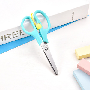 Children's Scissors Blue 5.5 Inch Stainless Steel Straight Blade Paper Cutting Craft Office Use - Product Image 4