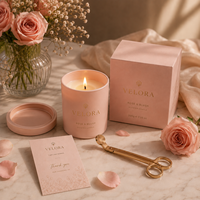 Boîte d'emballage de bougies en carton écologique de luxe personnalisée avec poignée pour la promotion et l'utilisation en supermarché, produits parfumés pour les fêtes