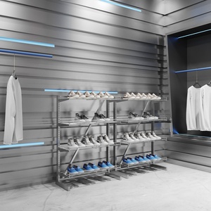 Yiree Nhà Máy Tùy Chỉnh Giày Dép Thương Hiệu Cửa Hàng Khung Thép Sàn Kệ Đứng Sắt Giày Kệ Cho Cửa Hàng Hiển Thị - Product Image 3