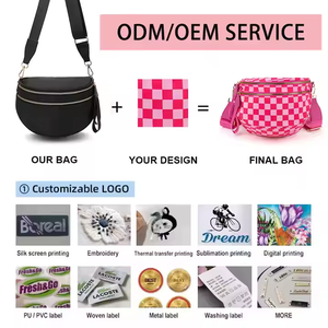 Tas pinggang rantai emas tas selempang nilon wanita lucu musim gugur tas Crossbody sabuk selempang Fanny Pack dompet wanita Usa - Product Image 5