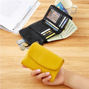 <b>Ladies</b> Zipper <b>Wallet</b> with Multi-Card Slots Genuine Leather Water-Resistant and Polyester Lined for Daily Use - Product Image 1