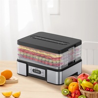 Mini 5-laags voedseldroger met automatische eierkoker, LCD-scherm & temperatuurregeling (35-70°C) voor het drogen van fruit in huis.