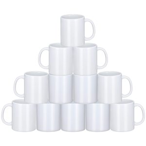 Mug à café en céramique blanche personnalisable, simple, 11 oz, avec grande poignée, écologique, 600 ml, pour café, thé, latte, bureau - Product Image 1
