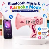 MILI Jouet Mégaphone Portable pour Enfants avec Changeur de Voix, Karaoké Musical, Enregistrement, Lumière LED, 5 Effets Vocaux, Rechargeable