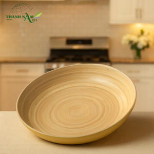 Assiette à manger en bambou classique réutilisable de haute qualité plats alimentaires décoratifs fabriqués à la main du Vietnam - Product Image 1