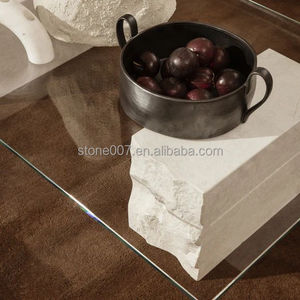 SH pietra vendita calda Top Design salotto moderno di lusso <span class=keywords><strong>tavolino</strong></span> in marmo con piano quadrato in <span class=keywords><strong>vetro</strong></span> - Product Image 3