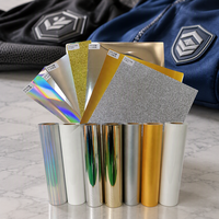 Qinyu A3/A4 Film de transfert DTF 3D en TPU à effet relief, patchs de transfert dorés, logo UV imperméable pour marque, étiquettes thermocollantes couleur chrome brillant