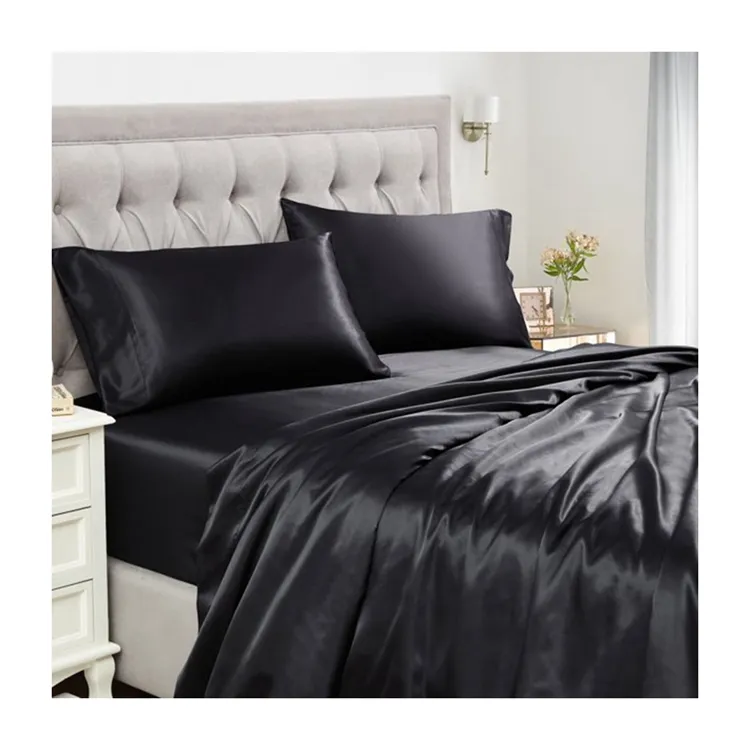 침대 시트를 위한 연약한 sateen 가정 직물 침대 시트 물자 넓은 폭 매끄러운 공단 폴리에스테 침구 직물