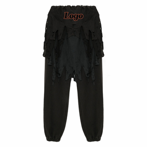 2025 à 2026 personnalisé OEM/ODM logo graphique tricoté impression coton cordon conception pantalon de Relaxation en lambeaux pour homme - Product Image 2