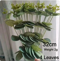 Daun Eucalyptus Buatan Bentuk Koin 30-100cm Gaya Instagram Minimalis Aksesoris Rangkaian Bunga Pernikahan Bunga buatan, tanaman buatan