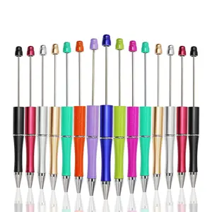 Vente en gros de stylos à perles en métal pailleté, couleurs mélangées, cadeaux de fête personnalisés, fournitures en vrac